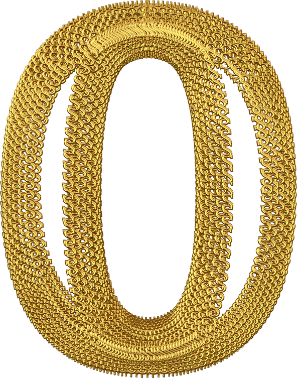 Symbol made of gold dollar signs. number 0
